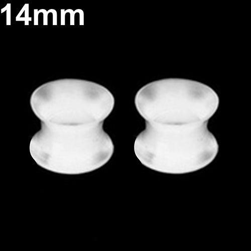 HEVIRGO 1Pair Silicone Flesh Tunnel Double Flared Saddle Ear Plug Gauge Unisex Piercing Silicone White - image 1 of 8