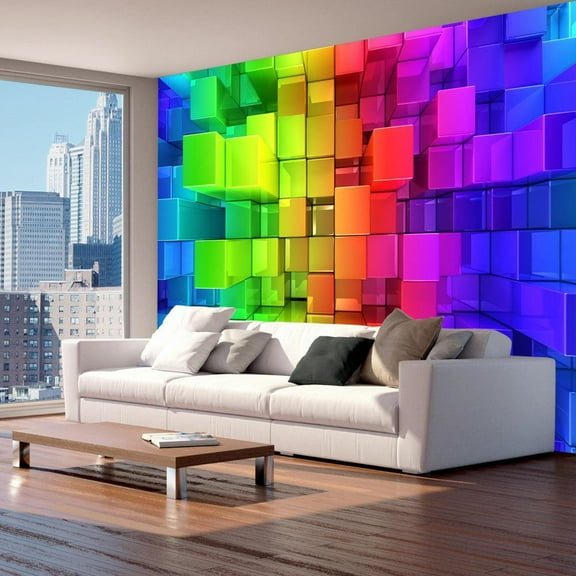 Tiptophomedecor Abstract Wallpaper Wall Mural - Colour Jigsaw