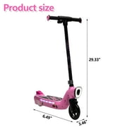 iRerts Kids Electric Scooter for 6-14 Year Old, Portable Kids Scooter for Boys Girls, 12V 45W Kids Electric Scooter with Front Big Light, Rear Brake, Colorful Deck Light, Pink
