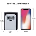thumbnail image 3 of Key safe with number code outside, black, key box with 4-digit number combination, small key box with code, key safe Weatherproof for house keys hidin, 3 of 5