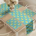 thumbnail image 2 of Ambesonne Yellow Bird Table Runner & Placemats, Cartoon Ducks, Placemat 4 pcs + Runner 16"x72", Deep Sky Blue Mustard, 2 of 2