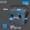 thumbnail image 6 of Cubix Outdoors 10 QT QuadraX Portable Insulated Hard Cooler - Fits 8 Cans - Abyss Blue, 6 of 6