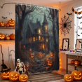 thumbnail image 4 of Shower Curtains for Bathroom-36"x72",Halloween Scary Haunted Castle Horror Pumpkin Waterproof Bath Curtain Grommet Shower Curtain Set with Hooks, 4 of 9