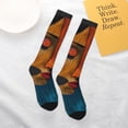 thumbnail image 6 of JUNZAN Fun Novelty Knee Warmer High Socks-Abstract Colorful Duality, 6 of 8