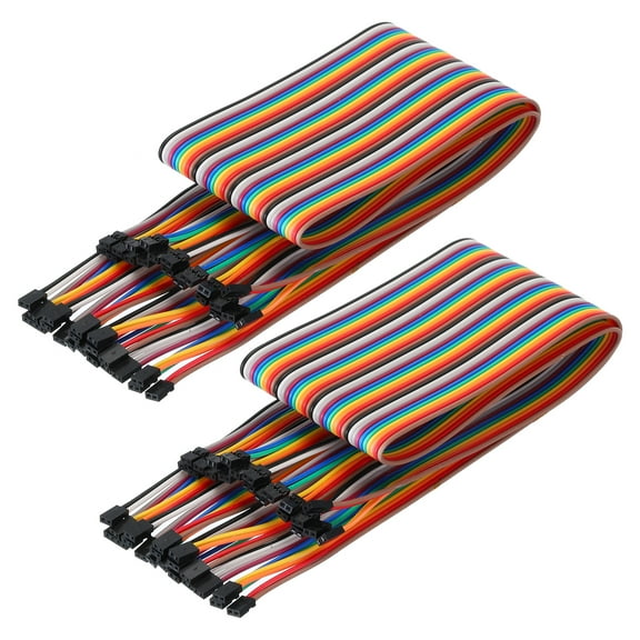 Uxcell 2.0MM(2P) Female to 2.0MM(2P) Female Breadboard Jumper Wire 2.54MM Pitch Cable 50cm for Breadboard Pack of 2