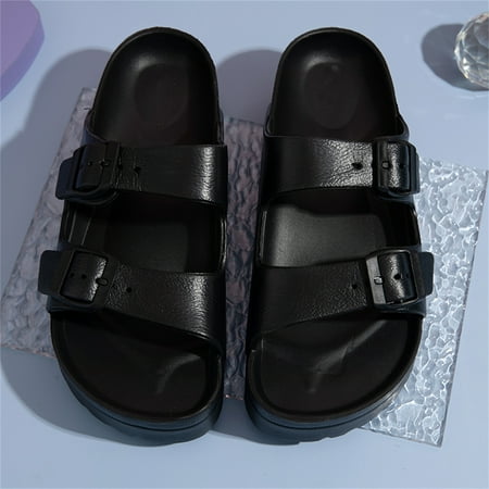 

Women’s Comfortable Footbed Sandals Flat Slid Adult Female Cut Flip-flops Chunky Heel Sandals for Women Summer Shoes