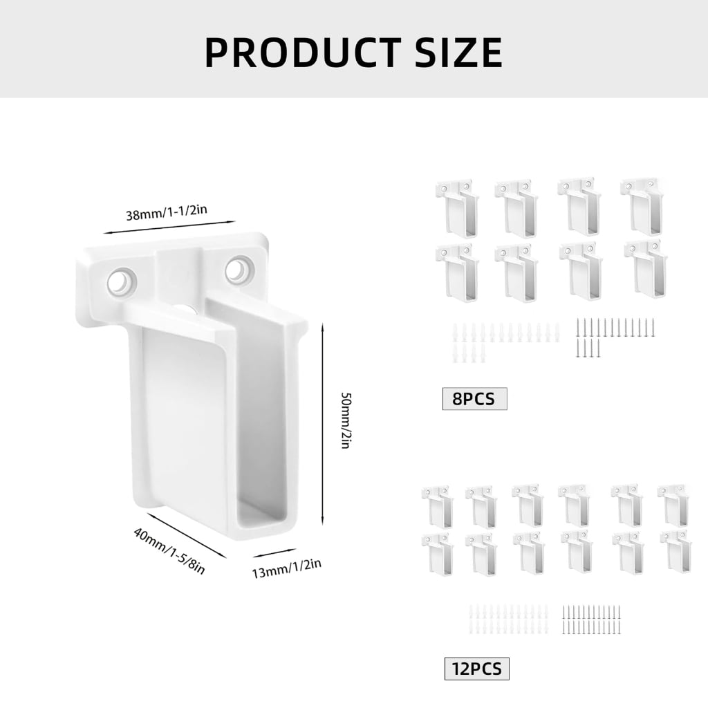 8/12Pcs Wardrobe Closet Rod Bracket Wire Rack End Bracket Wire Shelf Corner Bracket Easy to Installation