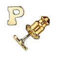 thumbnail image 2 of 1928 Jewelry Women's 14K Gold Dipped N Initial Button Stud Earrings, 2 of 4