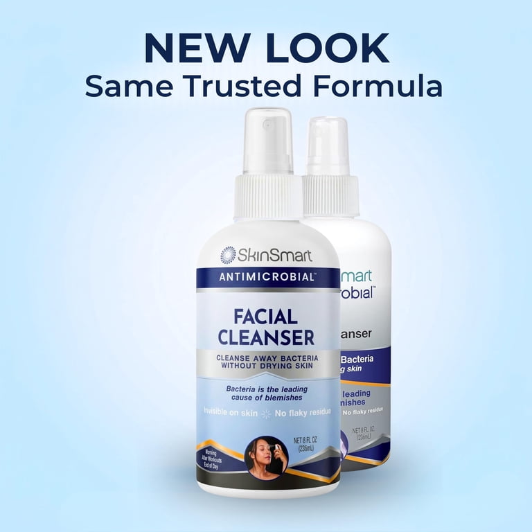 SkinSmart Antimicrobial Facial Cleanser Spray, Targets Acne