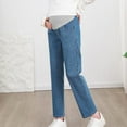 thumbnail image 2 of Gpaecead Women's Maternity Jeans Over Belly Comfy Stretch Boyfriend Jeans Denim Pregnancy Pants Blue, 2 of 5