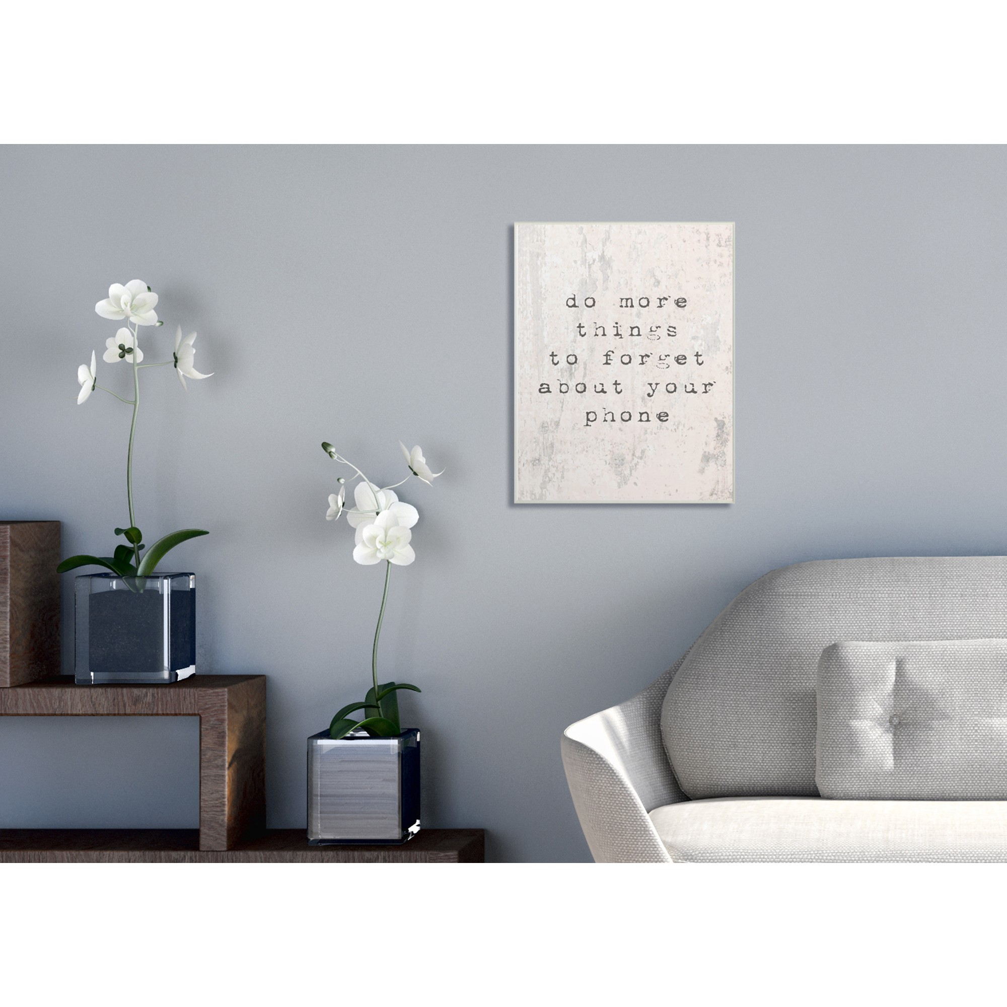 The Stupell Home Decor Collection Forget Your Phone Distressed Typography Wall Plaque Art, 10 x 0.5 x 15