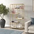 thumbnail image 5 of Evelyn&Zoe Isla 68" Tall Rectangular Bookcase, Gold, 5 of 8