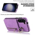 thumbnail image 6 of Nalacover for Samsung S20 FE, Wallet with RFID Credit Card Holder and Zipper Pocket,Drop Protection Flip Cover Ring Holder Kickstand with Double Magnetic Clasp for Samsung Galaxy S20 FE, Purple, 6 of 10