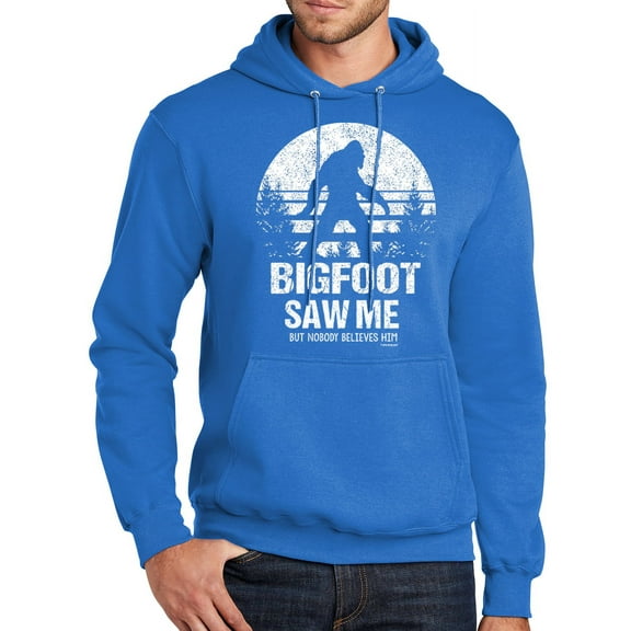 Mens Adult Bigfoot Saw Me Funny Hoodie Sweatshirt, 4XL Royal Blue