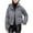 Gray, variant on Women's Stand Collar Quilted Puffer Jackets Lightweight Winter Warm Button down Coat Outerwear with Zipper Pockets(X-Large,White)