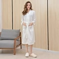 thumbnail image 6 of BYHONG Couple Long Cardigan Hotel Home Wear Bathrobe Bathrobe Bathrobe Nightgown Sexy Underwear White XL, 6 of 9