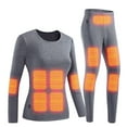thumbnail image 4 of ZUKMRJPC Heated Thermal Underwear for Women Solid Color Long Sleeve Heated Thermals Tops and Heated Pants Set Casual Warm Underwear Sets, 4 of 5
