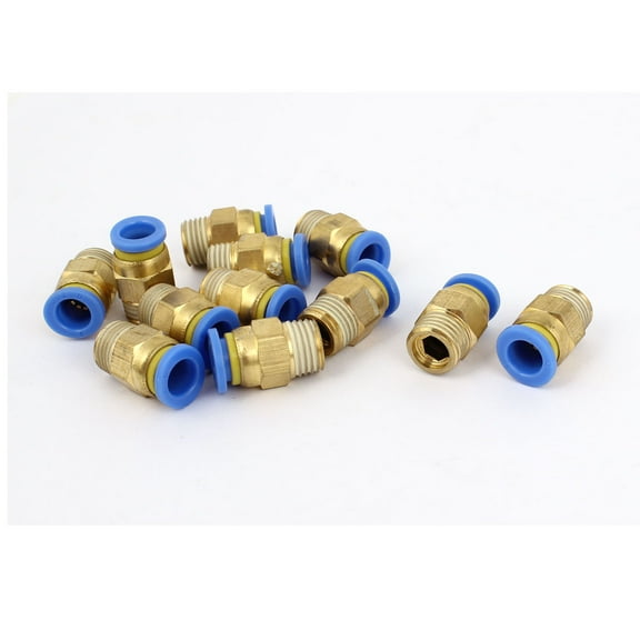 Unique Bargains 8mm Tube 1/4"BSP Male Thread Quick Connector Pneumatic Air Fittings 12 Pcs