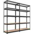 thumbnail image 1 of HOMEDANT Étagères de Rangement à 5 Niveaux Réglables, Étagère Métallique Laminée pour Garage, Unité d'Étagères Utilitaire Robuste, Étagère pour Entrepôt, Garde-Manger, Placard, Cuisine 35.9 Pouces L x 16.2 Pouces P x 71.3 Pouces H, Lot de 2, 1 of 4
