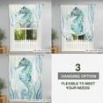 thumbnail image 3 of Tie Up Curtains for Windows Hippocampus Valance Adjustable Balloon Curtain Ocean Marin Life Teal Coral Tie Up Shades for Kitchen Living Room Bedroom Privacy Curtain Drape 34x45 Inch, 3 of 9