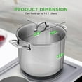 thumbnail image 2 of Stainless Steel Stock Pot-18/8 Food Grade Heavy Duty Induction-Large, Stew, Simmering, Soup See Through Lid, Dishwasher Safe NCSP16, 15 Quart Pot, 2 of 7