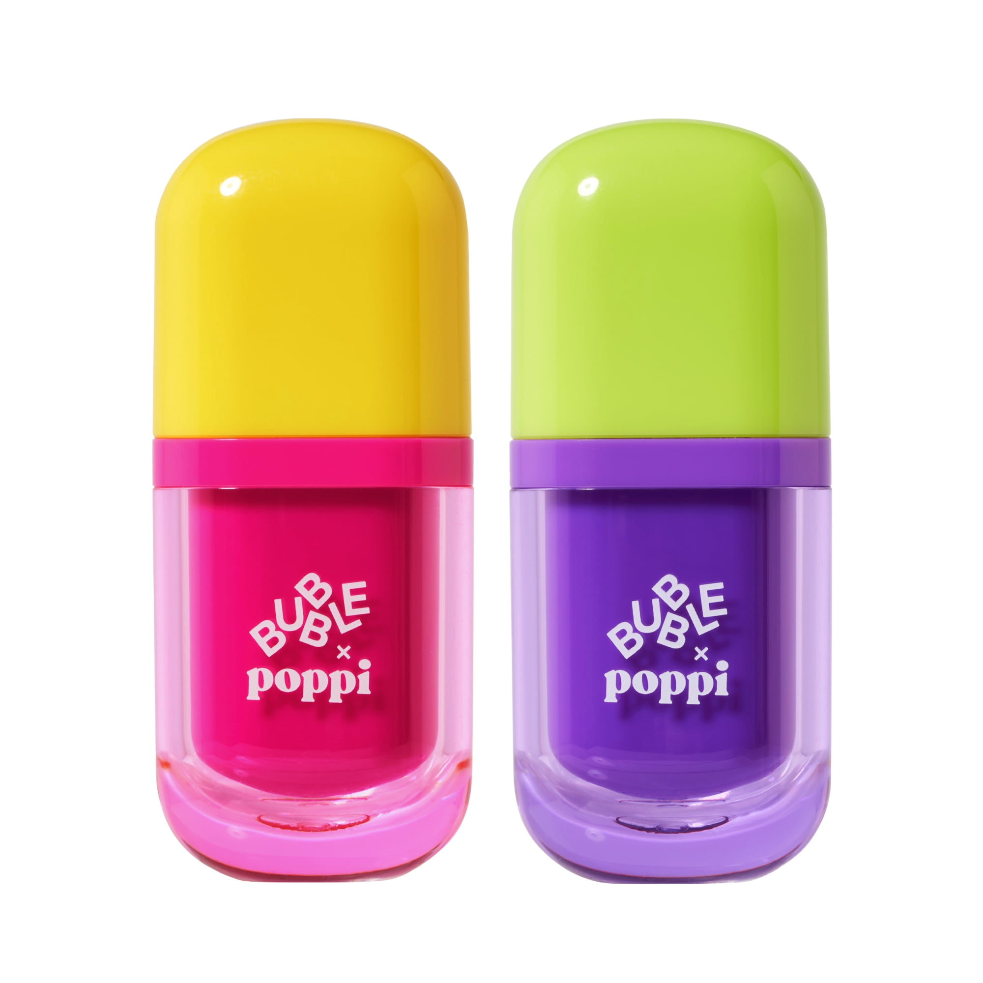 BUBBLE x poppi Pop Stars Lip Serum Duo, Strawberry Lemon & Grape, 9ML