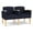 Open House Navy, variant on Belmont Lounge Reception 2 Seat Tandem Seating / Natural Wood Legs / Black