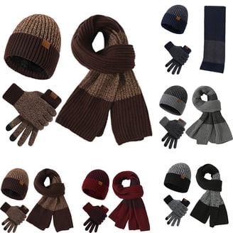 3 Pcs Winter Satin Silk Lined Beanie Hat Long Knit Scarf  display picture 2
