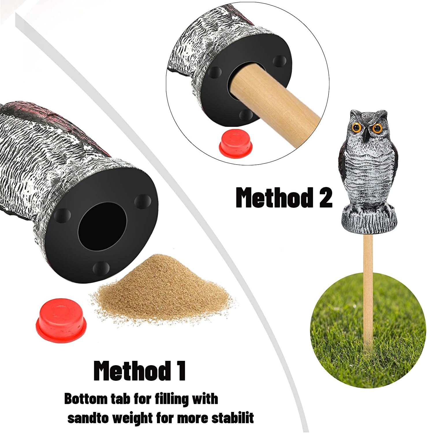 JYPS 3 Pack Fairy Garden Accessories, Fairy Garden Kit, Figurines Fairy Garden Supplies Owl Decoy to Scare Birds Away, Fake Owl Scarecrows, Pigeon Deterrent, Plastic Owl Statue for Outdoor Garden Yard