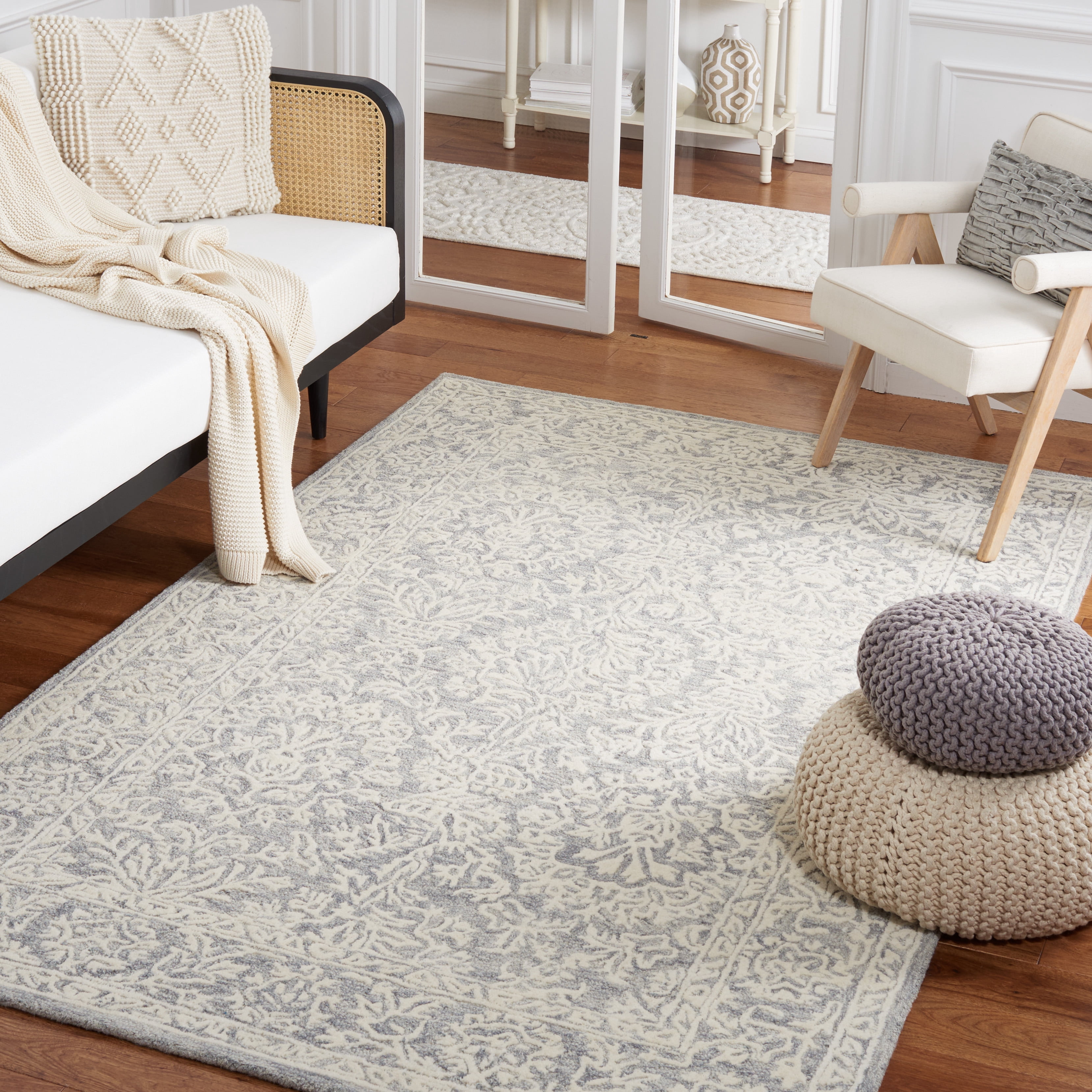 SAFAVIEH Metro Amias Medallion Area Rug, Dark Grey/Ivory, 8' x 10'
