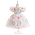 thumbnail image 2 of KAWELL Easter Dress for Girls Puff Sleeve Floral Dress Wedding Pageant Party Ball Gown Dresses, 2 of 8