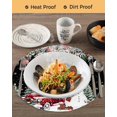 thumbnail image 3 of 15 Inch Round Placemats Set of 6, Black Christmas Non Slip Heat Insulation PP Table Mats, Snowman Xmas Truck Balls Tree Washable Place Mats for Kitchen Dining Party Table Decor, 3 of 7