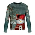 thumbnail image 4 of Pompotops Noël Hommes Col Rond Décontracté Imprimé Blouse Décontractée à Manches Longues Hauts en Solde, 4 of 5