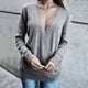 thumbnail image 3 of Suéter de mujer, jersey de manga larga, informal, sexy, con cuello en V, sudadera holgada de gran tamaño, de manga larga, de punto, tops sin espalda, con diseño de murciélago y alas de, 3 of 5