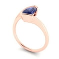 thumbnail image 2 of Solitaire Engagement Ring for Women - 2ct Simulated Tanzanite in 14K Rose Gold Promise Ring, 2 of 6