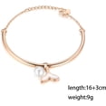 thumbnail image 2 of 1pc Elegant 304 Stainless Steel Bangles Pearl Beads & Fishtail Jewelry for Women with Cable Chain Rose golden 6-1/4 inch(16cm), 2 of 5