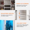 thumbnail image 3 of EastVita Wine Bar Cabinet with LED Light,Home Coffee Cabinet with Wine & Glass Rack,Kitchen Buffet Sideboard with Storage,Liquor Cabinet,White, 3 of 8