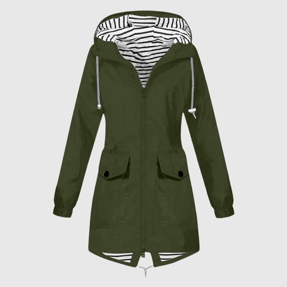 EliteGoogv Womens Hooded Trench Coats Long Belted Jackets For Women Travel Outerwear Casual Jackets Army Green 5XL