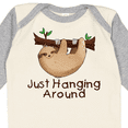 thumbnail image 4 of Inktastic Just Hanging Around with Cute Sloth Boys or Girls Long Sleeve Baby Bodysuit, 4 of 5