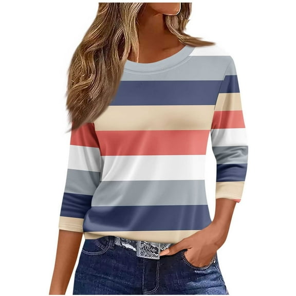 Women's 3/4 Sleeve Tops and Blouses Plus Size Shirts for Women 3x Plain White T Shirts for Women Baggy 3/4 Sleeve V Neck Shirts for Women Women's Fall Fashion Plus Women Tshirts