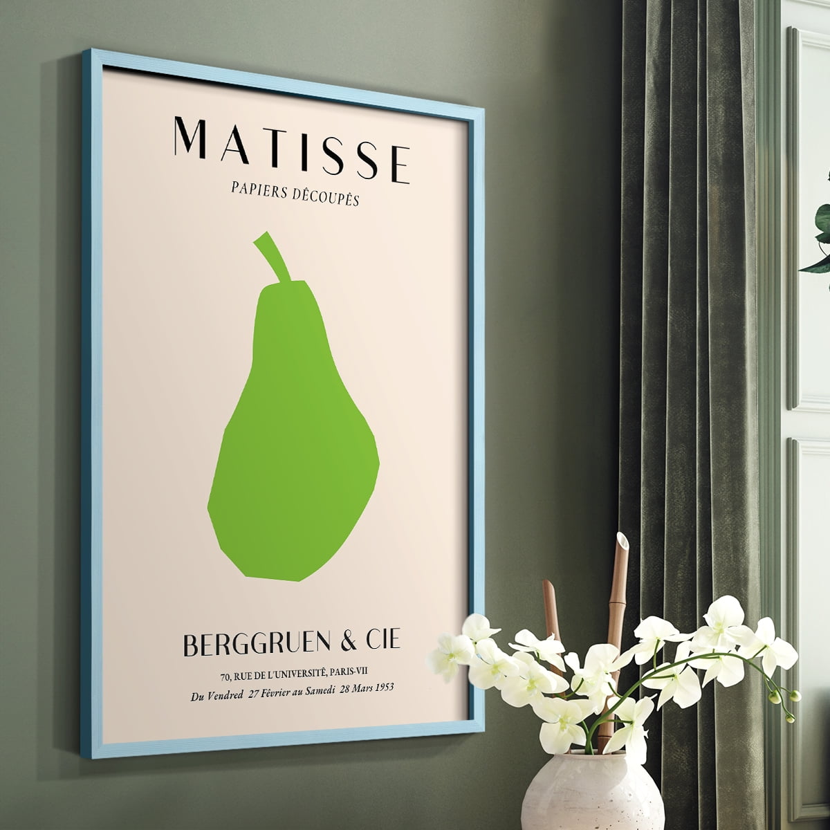 Matisse CLXXII Framed Print in Blue Solid Wood 8 x 10 Framed Print