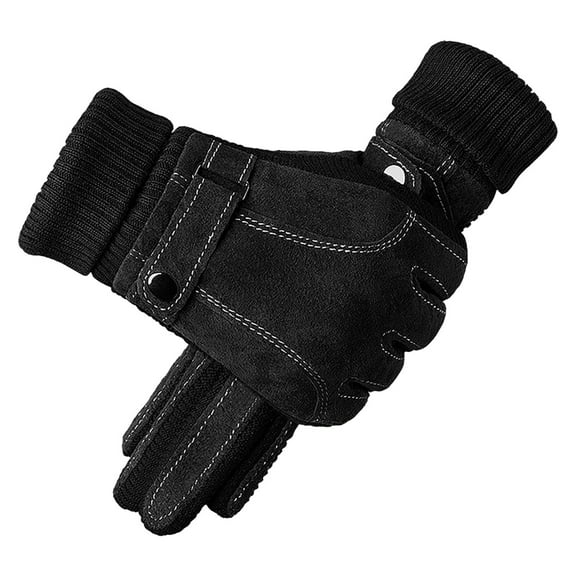 MESSUEN Fleece Gloves Snow Gloves Driving Work Gloves Exercise Gloves Heated Gloves for Women Thermal Gloves for Women Men's Gloves Accessories Womens Winter Gloves Black One Size