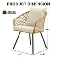 thumbnail image 6 of AVAWING Patio Bistro Dining Chairs Set of 4, Outdoor Wicker Chairs with Waterproof Cushions, White, 6 of 7