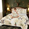 thumbnail image 4 of Manfei Wild Mallard Duck 7-Piece Twin Bedding,Rustic Bird Bedding Comforter Set,Light Gray Reversible, 4 of 7