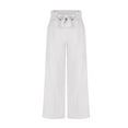 thumbnail image 4 of Ohufall Womens High Waist Pants Fashion Casual Solid Color Bow-Knot Elastic Waist Pants Loose Pleated Wide Leg Trousers, 4 of 6