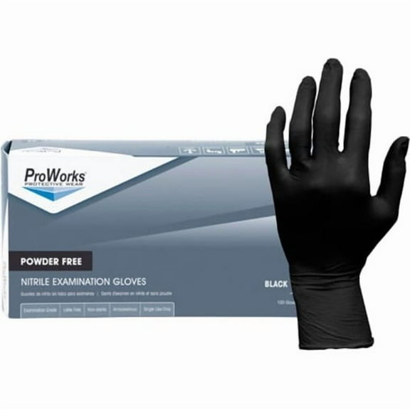 ProWorks® 5 Mil Nitrile Powder Free Exam Gloves Black XXLarge
