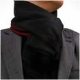 thumbnail image 1 of Fashion Black Mens Silk Scarf - Designer neck scarf for winters, 1 of 1