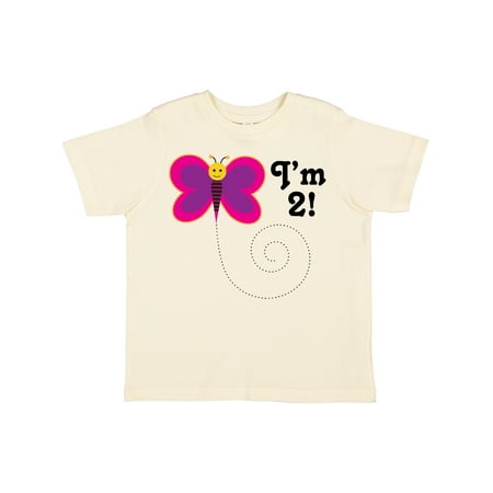 

Inktastic 2nd Birthday I m Two Girls Butterfly Gift Toddler Toddler Girl T-Shirt
