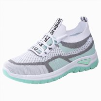 enyan Womens Slip On Sneakers Women Walking Tennis Shoes Lightweight Casual Sneakers for Gym Travel Work Women Sneakers Green,Size 7.5