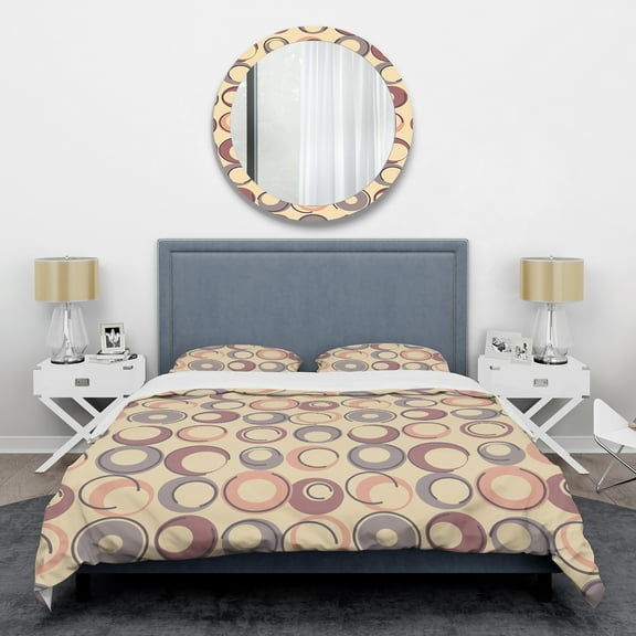 Designart 'Retro Geometric Pattern' Mid-Century Modern Duvet Cover Set